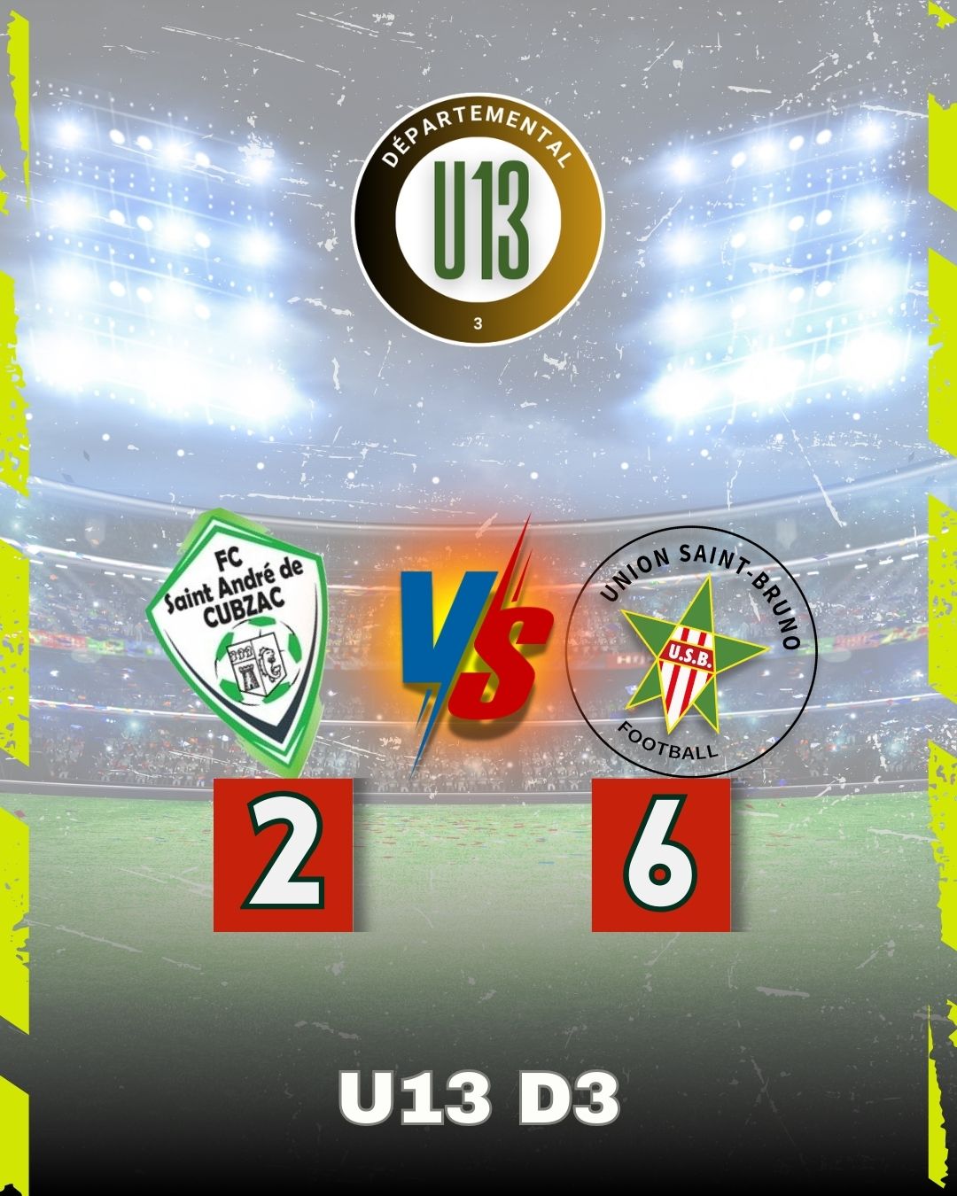 U13 (1) contre St-André Victoire des U13 (1) à St-André de Cubzac